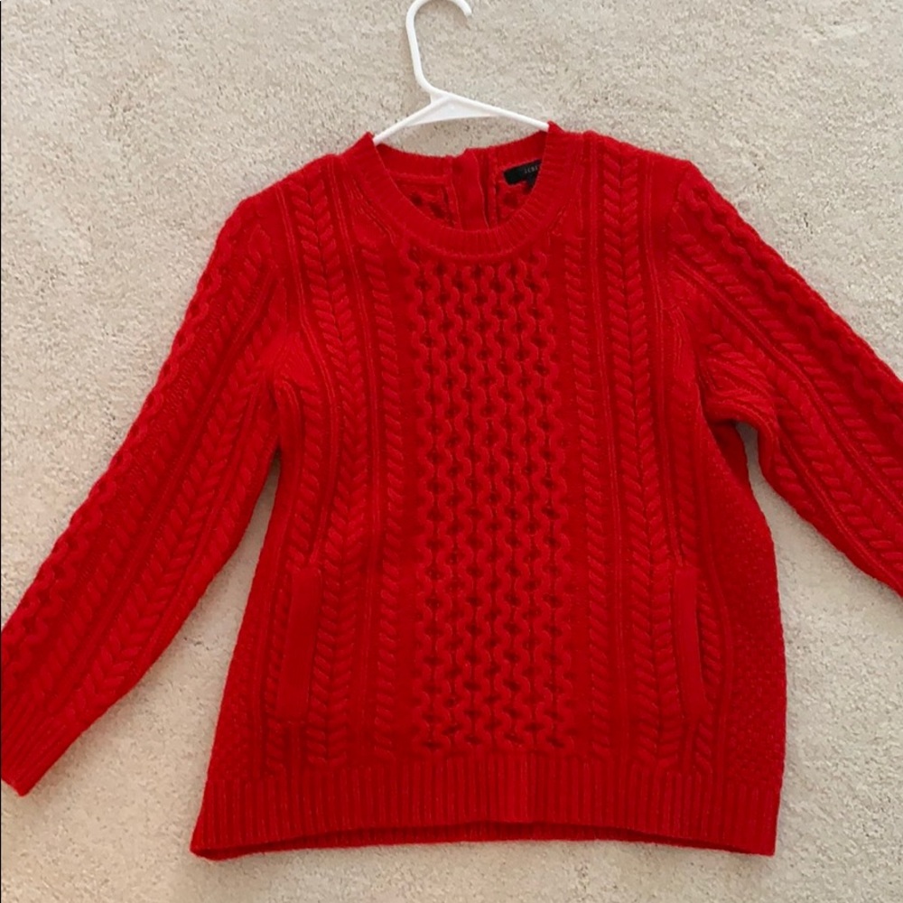 jcrew red wool sweater